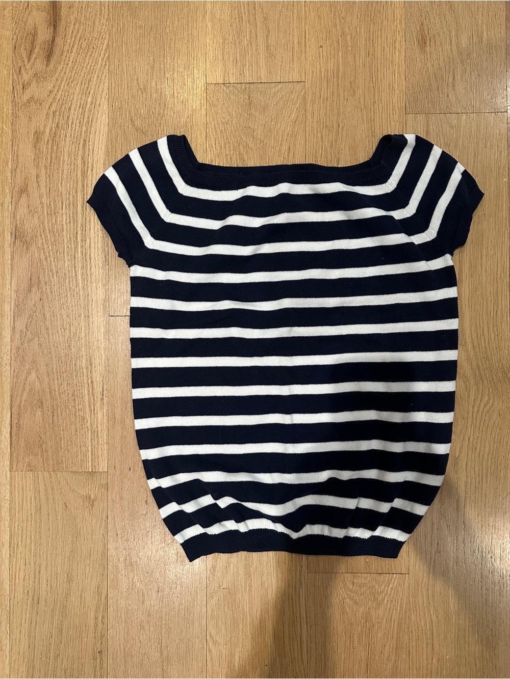 Brandy Melville Black and White Striped Short Sleeve Tee